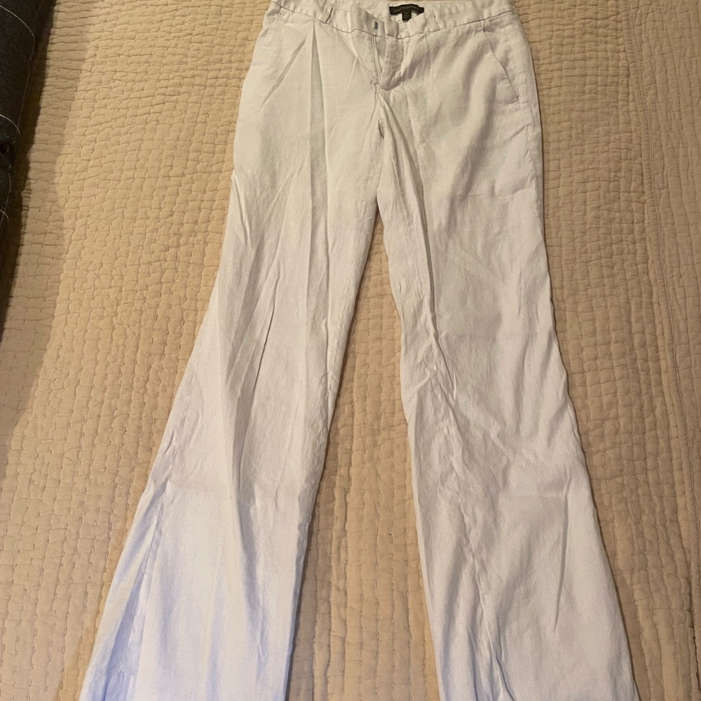 White linen pants